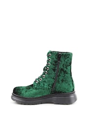 Heavenly Feet Ladies Green Eva Emerald Velour Ankle Boots - Image 3 of 6