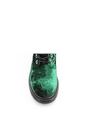 Heavenly Feet Ladies Green Eva Emerald Velour Ankle Boots - Image 5 of 6