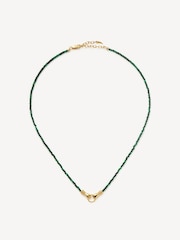 Missoma Gold (Metal) Tone Harris Reed In Good Hands Mini Beaded Gemstone Necklace - Image 1 of 6