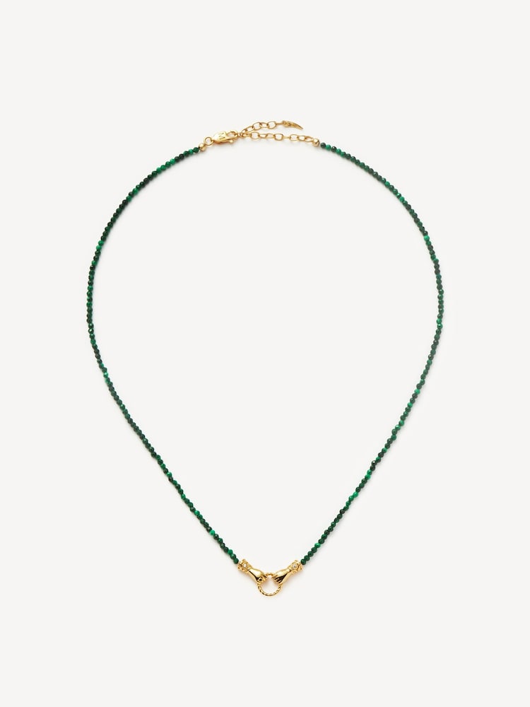 Missoma Gold (Metal) Tone Harris Reed In Good Hands Mini Beaded Gemstone Necklace - Image 1 of 6