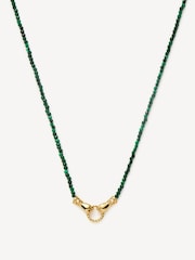 Missoma Gold (Metal) Tone Harris Reed In Good Hands Mini Beaded Gemstone Necklace - Image 2 of 6