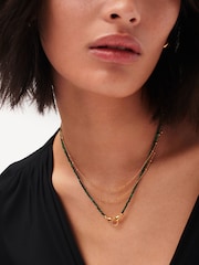 Missoma Gold (Metal) Tone Harris Reed In Good Hands Mini Beaded Gemstone Necklace - Image 4 of 6