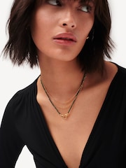 Missoma Gold (Metal) Tone Harris Reed In Good Hands Mini Beaded Gemstone Necklace - Image 5 of 6