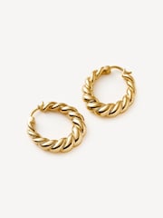 Missoma Gold Tone Twisted Tidal Small Hoop Earrings - Image 1 of 7