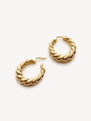 Missoma Gold Tone Twisted Tidal Small Hoop Earrings - Image 2 of 7