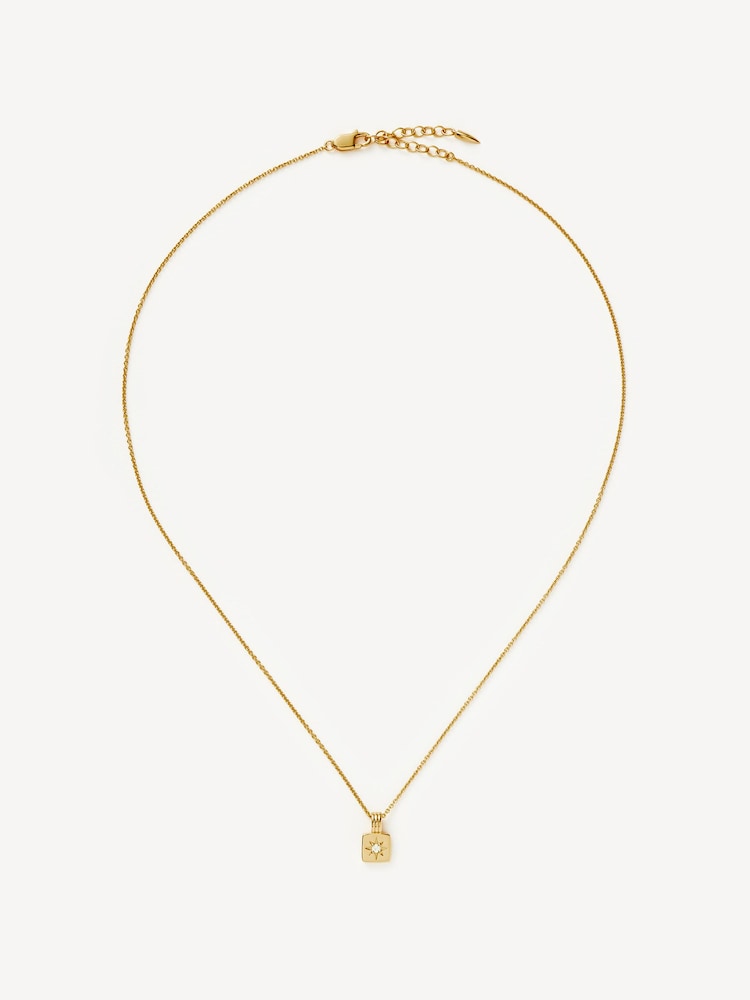 Missoma Gold (Metal) Tone Engravable Star Ridge Pendant Necklace - Image 1 of 9