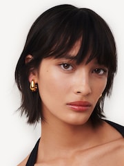 Missoma Gold Tone Dome Medium Hoop Earrings - Image 3 of 6