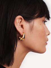 Missoma Gold Tone Dome Medium Hoop Earrings - Image 4 of 6