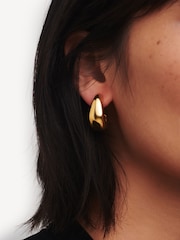 Missoma Gold Tone Dome Medium Hoop Earrings - Image 5 of 6