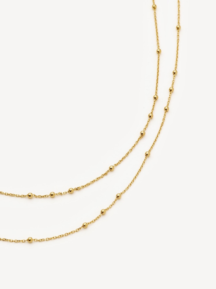 Missoma Gold Tone Double Chain Necklace - Image 2 of 7