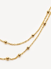 Missoma Gold Tone Double Chain Necklace - Image 3 of 7