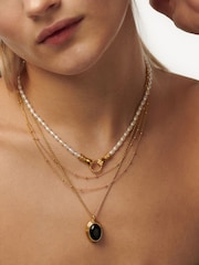 Missoma Gold Tone Double Chain Necklace - Image 5 of 7