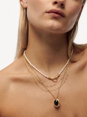 Missoma Gold Tone Double Chain Necklace - Image 6 of 7
