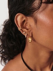Missoma Gold Tone Pearl Huggie Earrings - Image 2 of 5
