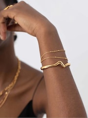 Missoma Gold Tone Double Chain Bracelet - Image 4 of 8