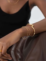 Missoma Gold Tone Double Chain Bracelet - Image 5 of 8