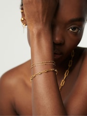Missoma Gold Tone Double Chain Bracelet - Image 6 of 8