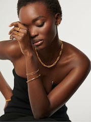 Missoma Gold Tone Double Chain Bracelet - Image 7 of 8