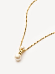 Missoma Gold Tone Pearl Ridge Pendant Chain Necklace - Image 3 of 7