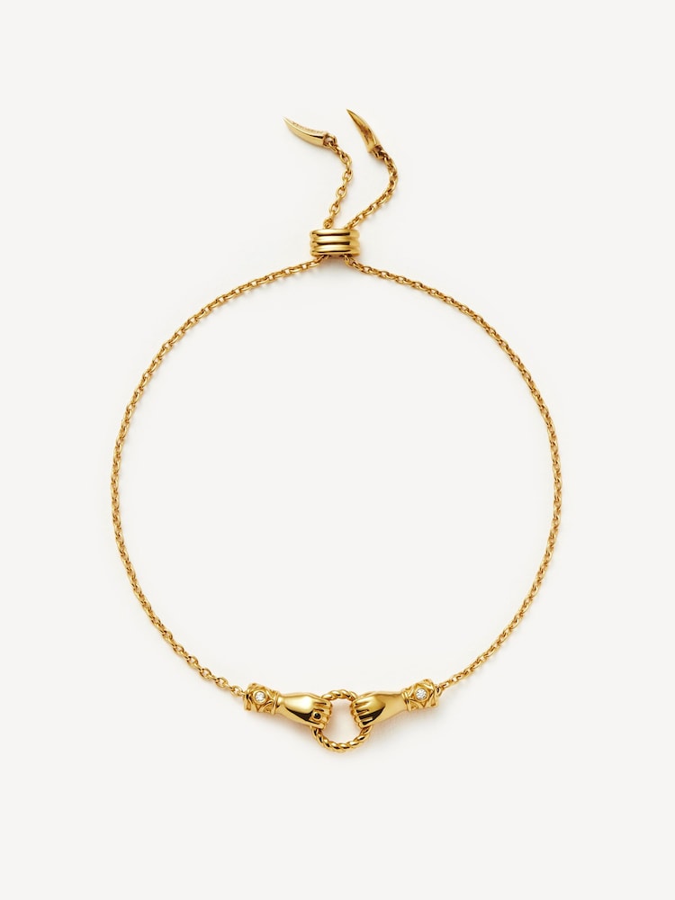 Missoma Gold (Metal) Tone Harris Reed In Good Hands Slider Bracelet - Image 1 of 6