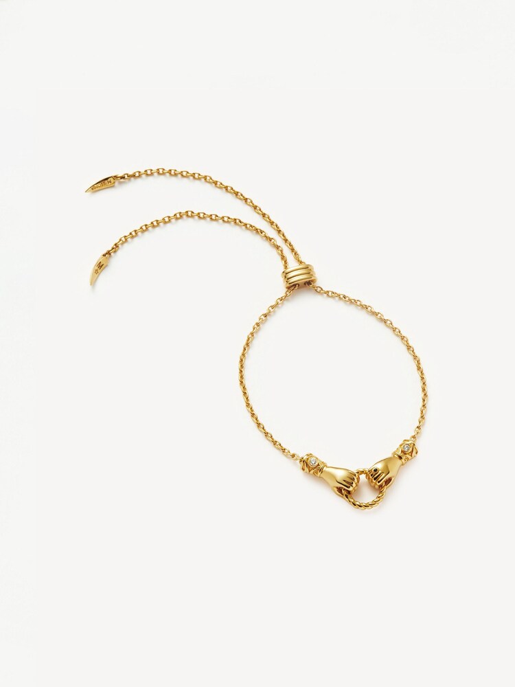 Missoma Gold (Metal) Tone Harris Reed In Good Hands Slider Bracelet - Image 2 of 6