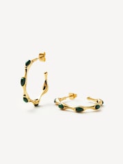 Missoma Gold Tone Magma Malachite Medium Hoop Earrings - Image 1 of 6