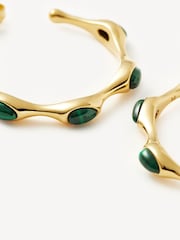 Missoma Gold Tone Magma Malachite Medium Hoop Earrings - Image 3 of 6