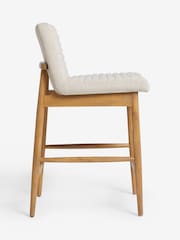 Natural Atlas Tweedy Plain Light Oak Effect Leg Fixed Height Bar Stool - Image 6 of 8
