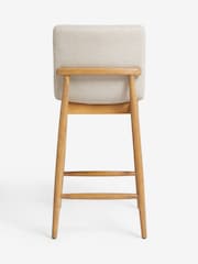 Natural Atlas Tweedy Plain Light Oak Effect Leg Fixed Height Bar Stool - Image 7 of 8