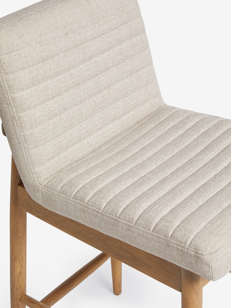 Natural Atlas Tweedy Plain Light Oak Effect Leg Fixed Height Bar Stool - Image 8 of 8