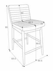 Natural Atlas Tweedy Plain Light Oak Effect Leg Fixed Height Bar Stool - Image 9 of 9