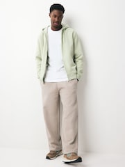 Sage Green Cotton-Rich Jersey Zip Up Hoodie - Image 2 of 8