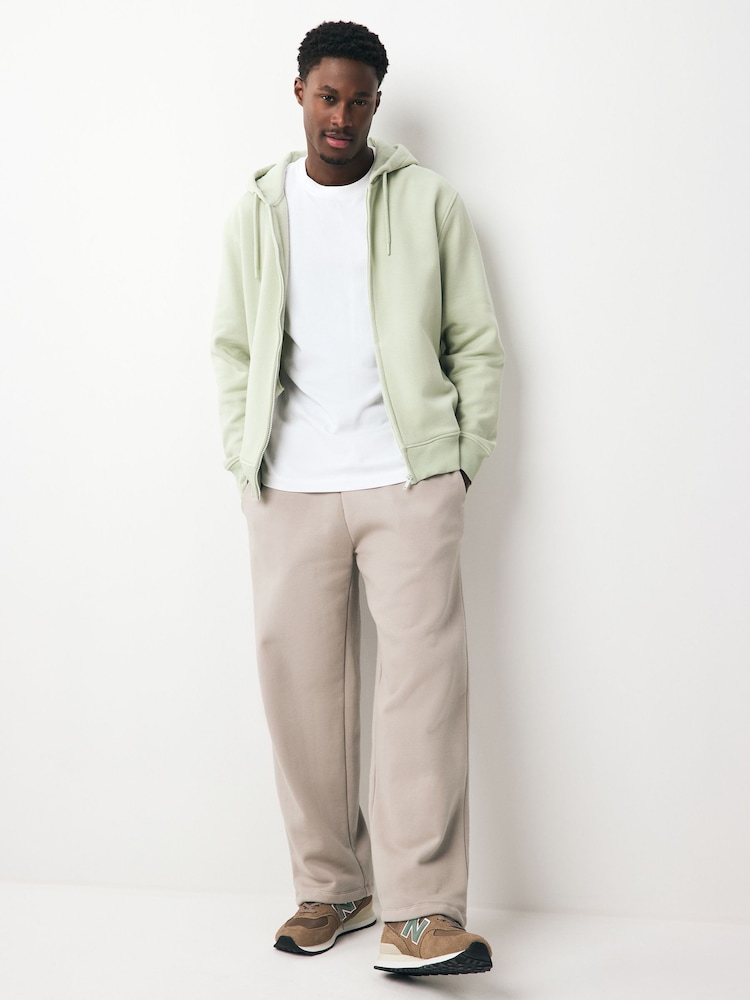 Sage Green Cotton-Rich Jersey Zip Up Hoodie - Image 2 of 8