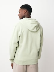 Sage Green Cotton-Rich Jersey Zip Up Hoodie - Image 3 of 8
