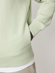 Sage Green Cotton-Rich Jersey Zip Up Hoodie - Image 5 of 8