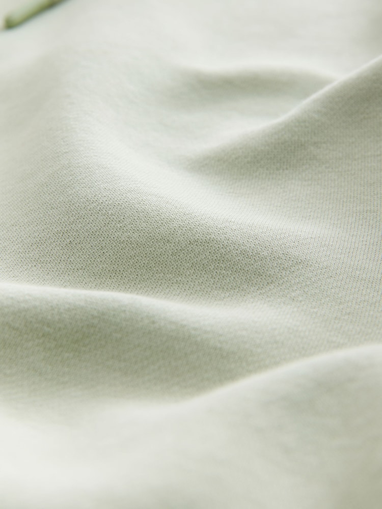 Sage Green Cotton-Rich Jersey Zip Up Hoodie - Image 7 of 8