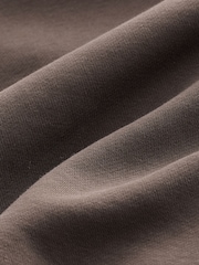 Neutral Brown Cotton-Rich Jersey Zip Up Hoodie - Image 10 of 10
