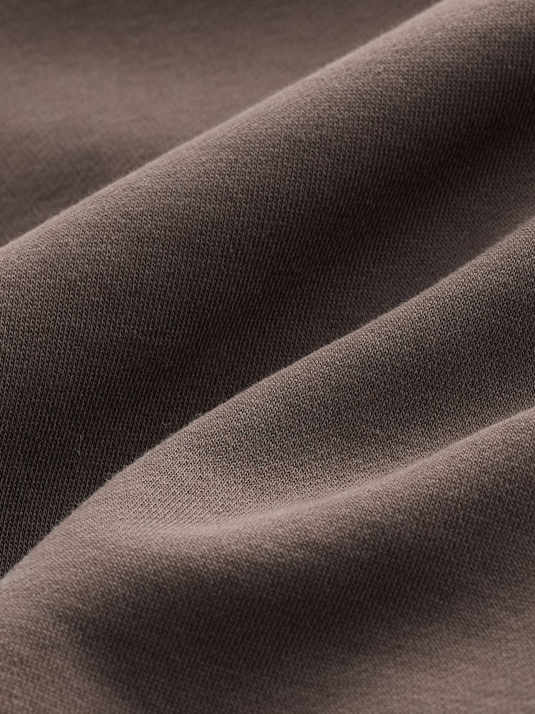 Neutral Brown Cotton-Rich Jersey Zip Up Hoodie - Image 10 of 10