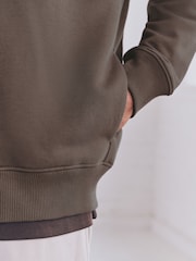 Neutral Brown Cotton-Rich Jersey Zip Up Hoodie - Image 7 of 10
