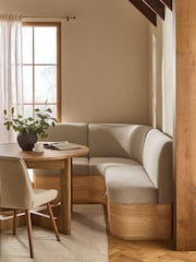 Natural Noa Curve Tweedy Plain Light Corner Banquette - Image 1 of 12