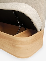 Natural Noa Curve Tweedy Plain Light Corner Banquette - Image 11 of 12