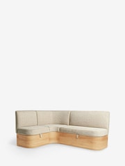Natural Noa Curve Tweedy Plain Light Corner Banquette - Image 7 of 12