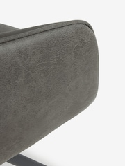 Grey Hamilton Arm Swivel Monza Faux Leather Dining Chairs - Image 6 of 8