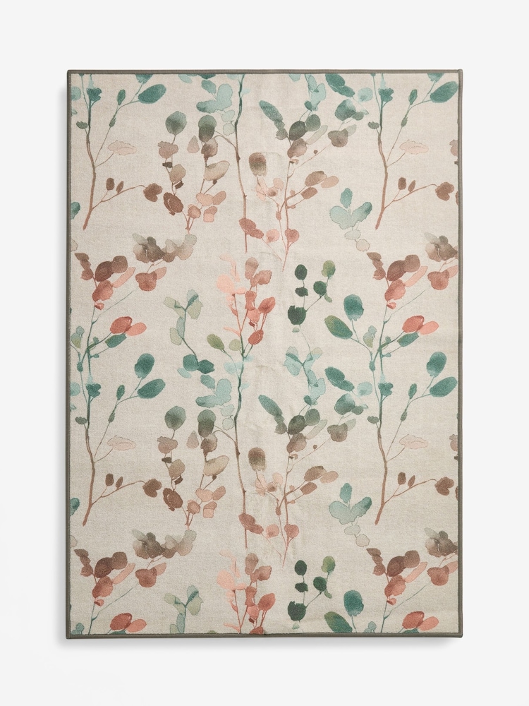 Multi Washable Autumnal Floral Print Rug - Image 2 of 5