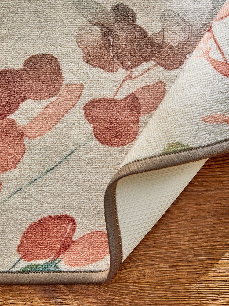 Multi Washable Autumnal Floral Print Rug - Image 5 of 5