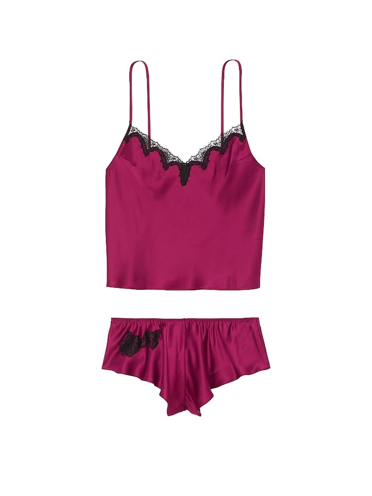 Victoria's Secret Campari Red Satin Lace Trim Cami Set - Image 5 of 5 Victoria's Secret Campari Red Satin Lace Trim Cami Set - Image 5 of 5