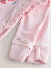Baker by Ted Baker Pink Frill Detail Sleepsuit and Bib Set 2 Piece - Image 10 of 12