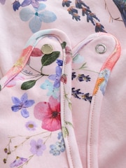 Baker by Ted Baker Pink Frill Detail Sleepsuit and Bib Set 2 Piece - Image 11 of 12
