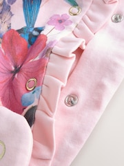 Baker by Ted Baker Pink Frill Detail Sleepsuit and Bib Set 2 Piece - Image 8 of 12