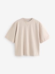 Grey Oversized 100% Cotton Short Sleeve Soft Touch Peached Feel Heavyweight T-Shirt - Image 6 of 8